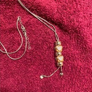 Adjustable sterling silver pendant necklace